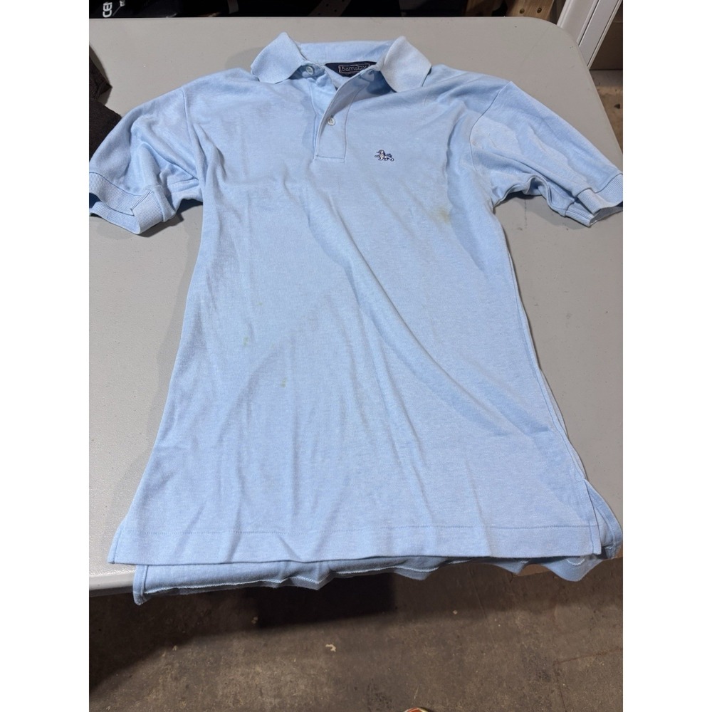 Vtg Barnaby Light Blue Polo‎ Shirt Medium